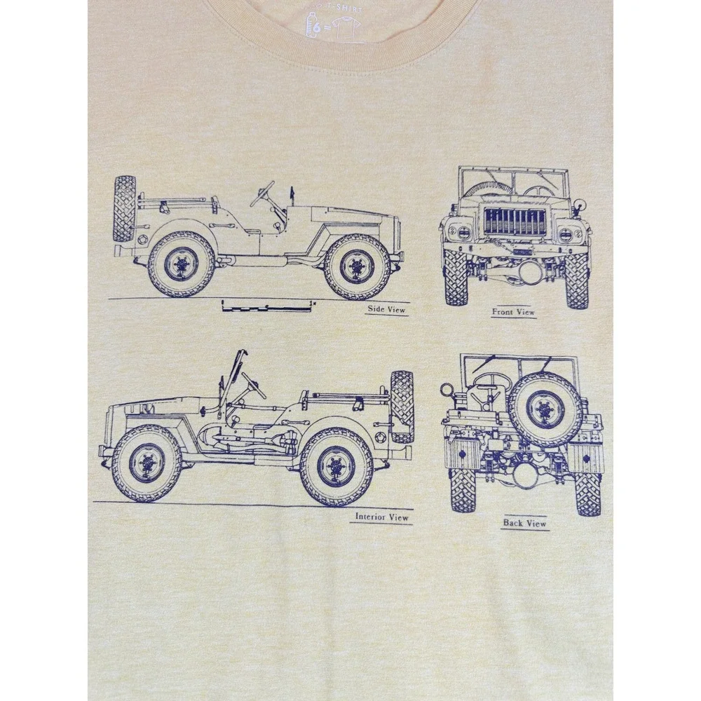 Banana Republic T-Shirt Mens XXL Gold Safari Car Graphic Eco Tee Tall 762126-00